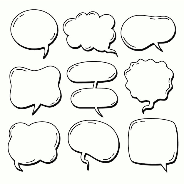 Hand drawn speech bubble doodle drawing illustration