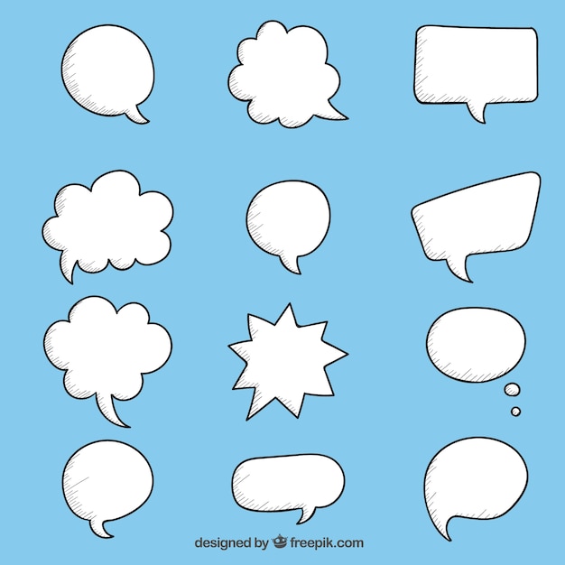 Hand drawn speech bubbles