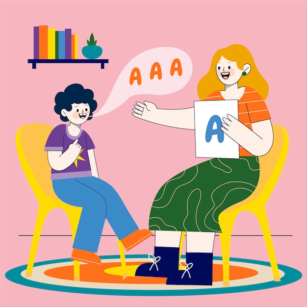 Hand drawn speech therapy illustration