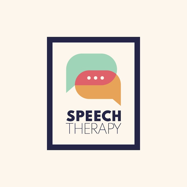 Hand drawn speech therapy logo