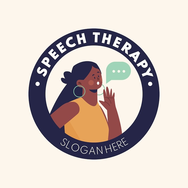 Hand drawn speech therapy logo