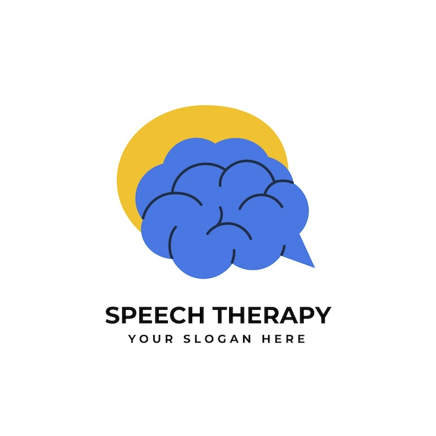 Hand drawn speech therapy logo