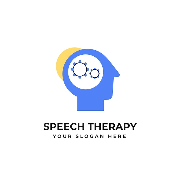 Hand drawn speech therapy logo