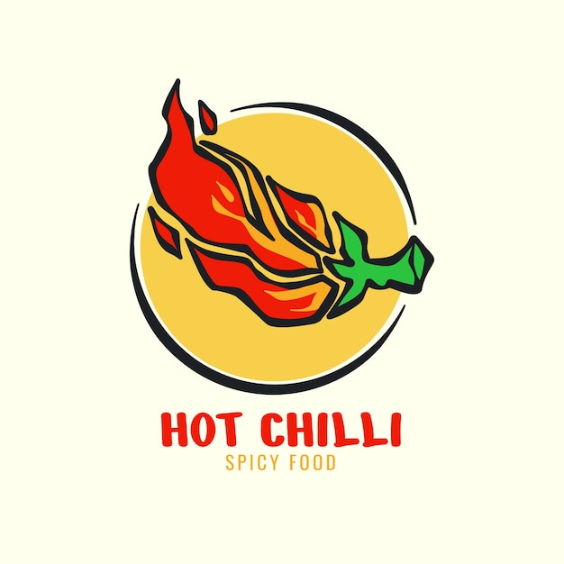 Free Vector hand drawn spicy logo design