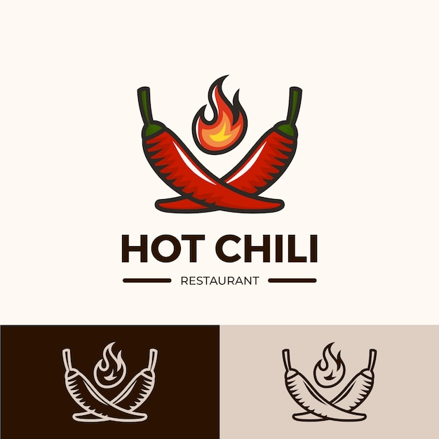 Free Vector hand drawn spicy logo design