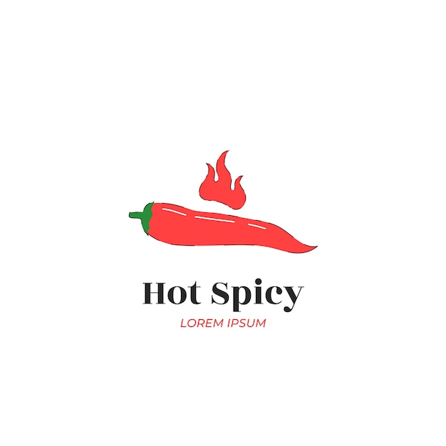 Hand drawn spicy logo template