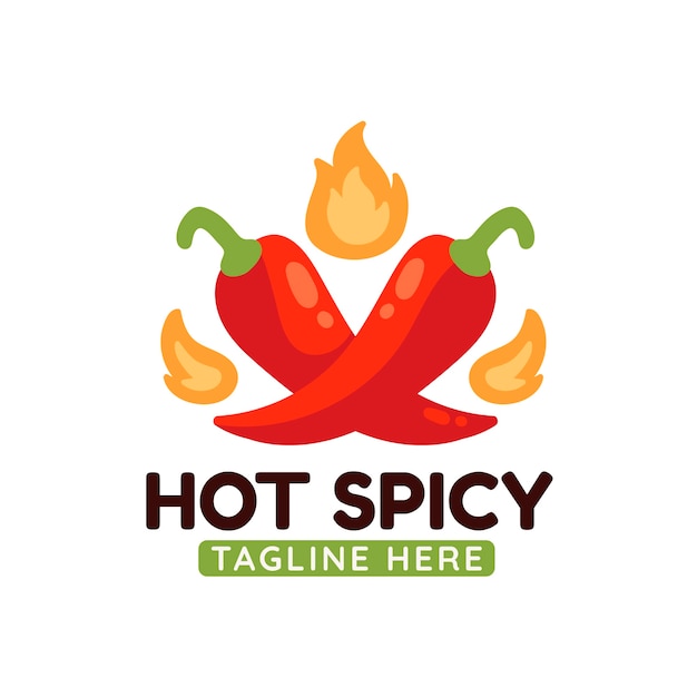 Hand drawn spicy logo template