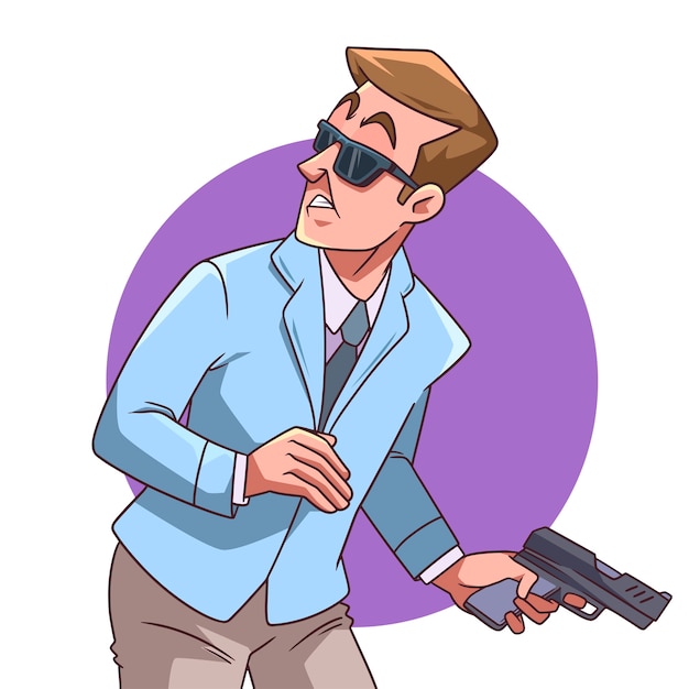 Hand drawn spies illustration