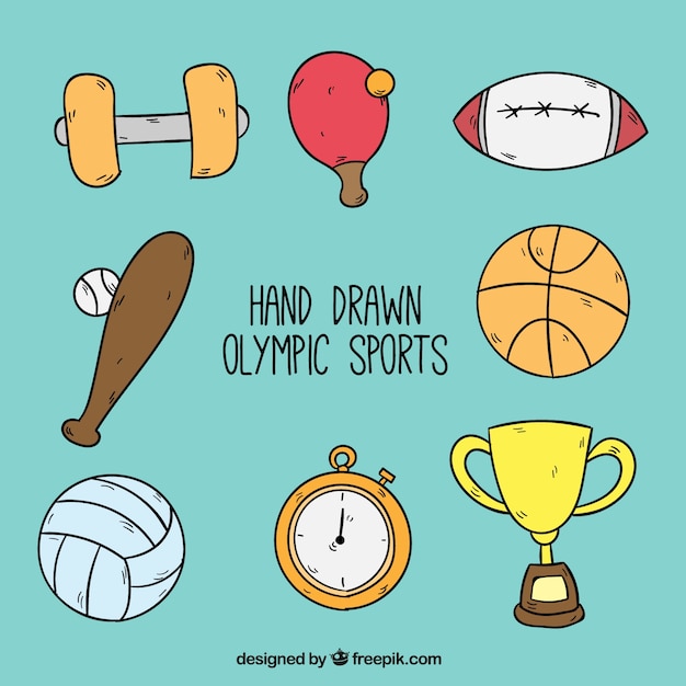 Free Vector hand drawn sport elements 