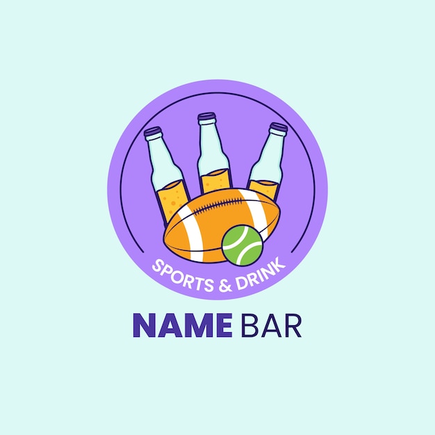 Hand drawn sports logo template