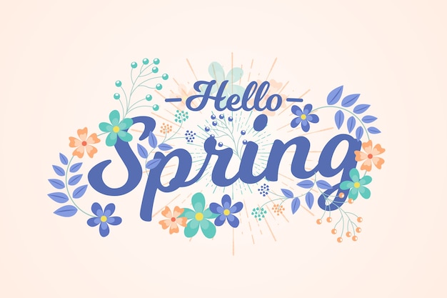 Hand-drawn spring background theme