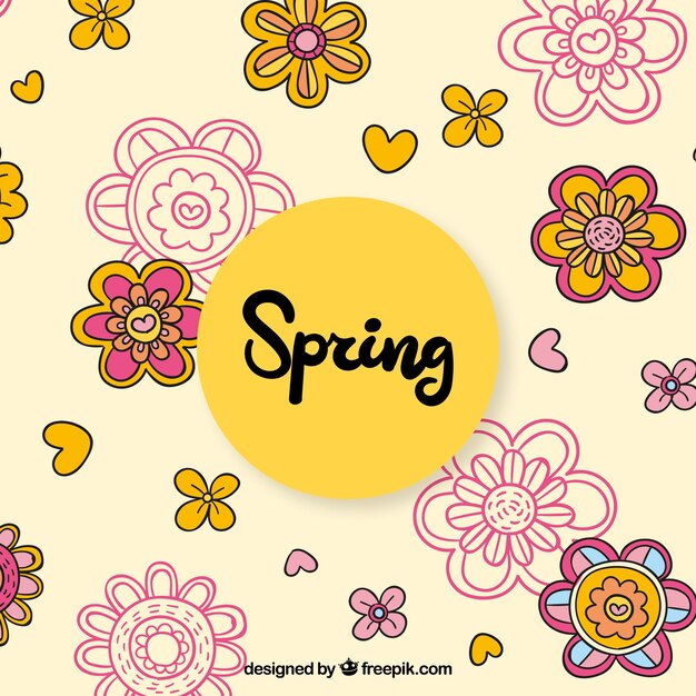 Hand drawn spring background