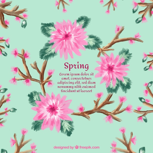 Free Vector hand drawn spring background