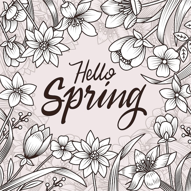 Hand drawn spring background