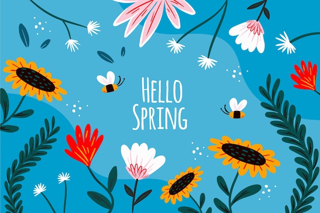 Hand drawn spring background