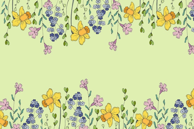 Free Vector hand drawn spring background