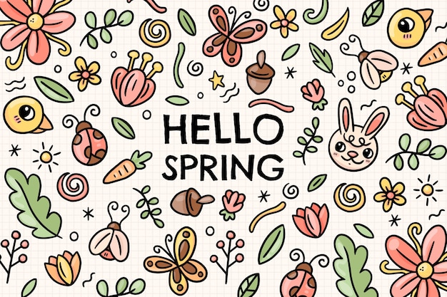 Hand drawn spring background