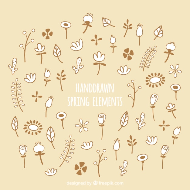 Free vector hand drawn spring elements