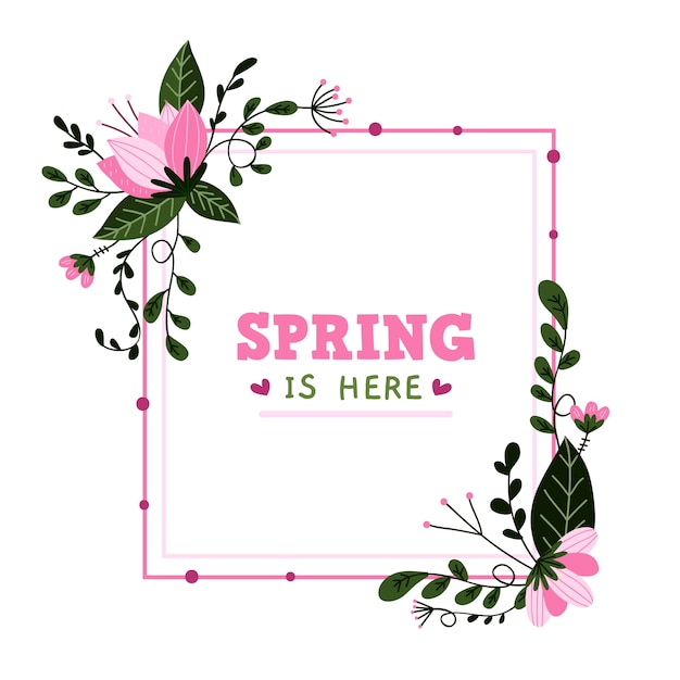 Free Vector hand drawn spring floral frame concept