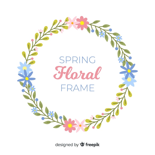 Hand drawn spring floral frame