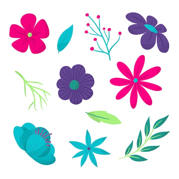 Free Vector hand drawn spring flower collection