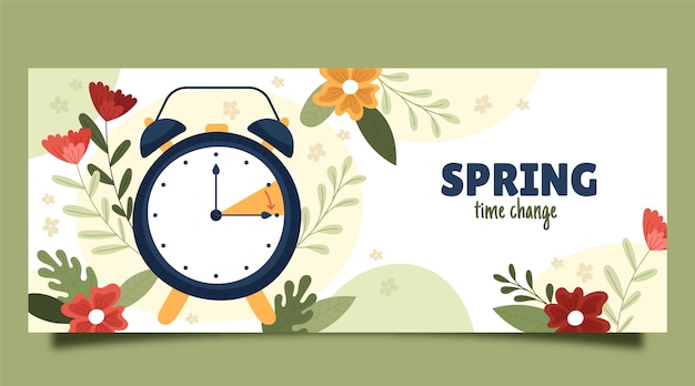 Hand drawn spring forward horizontal banner