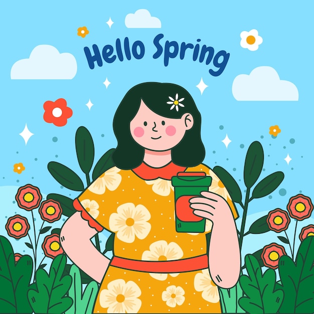 Hand drawn spring illustration