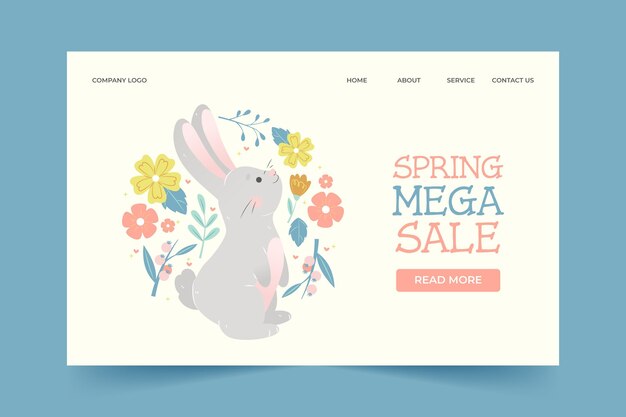 Hand drawn spring mega sale landing page