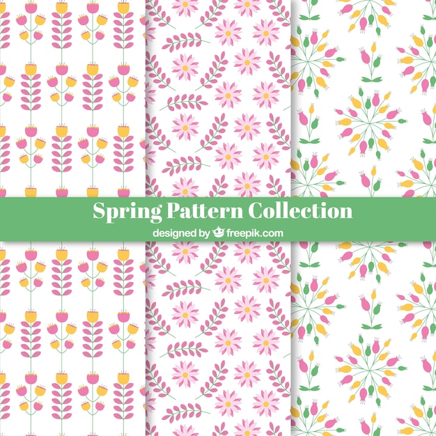 Hand drawn spring pattern collection