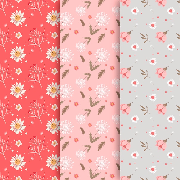 Hand drawn spring pattern collection