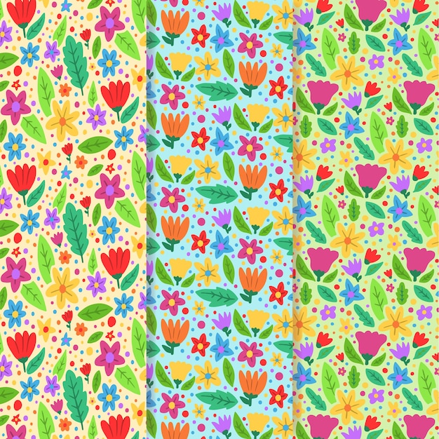 Hand drawn spring pattern collection