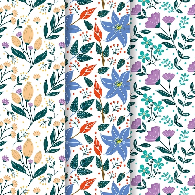 Hand drawn spring pattern collection