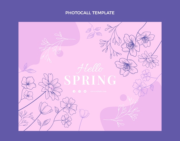 Hand drawn spring photocall template