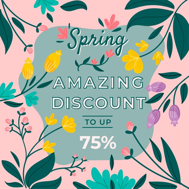 Hand-drawn spring promotional sale