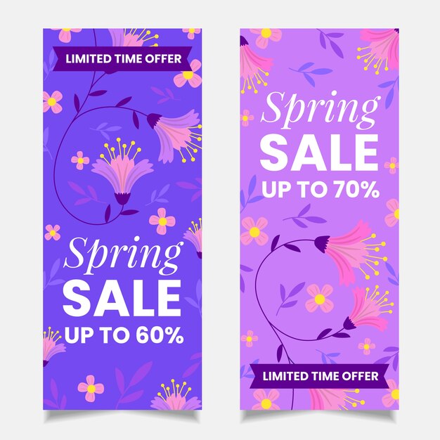 Hand drawn spring sale banners