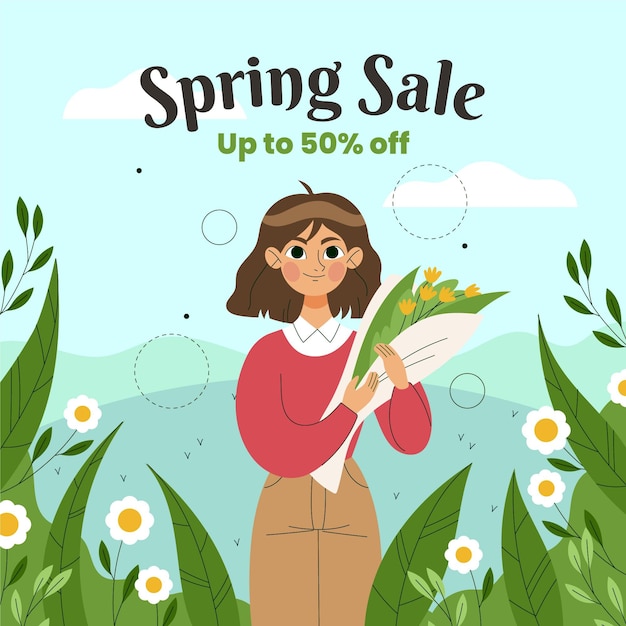 Hand drawn spring sale