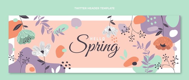 Hand drawn spring twitter header