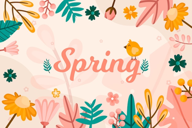 Hand-drawn spring wallpaper design