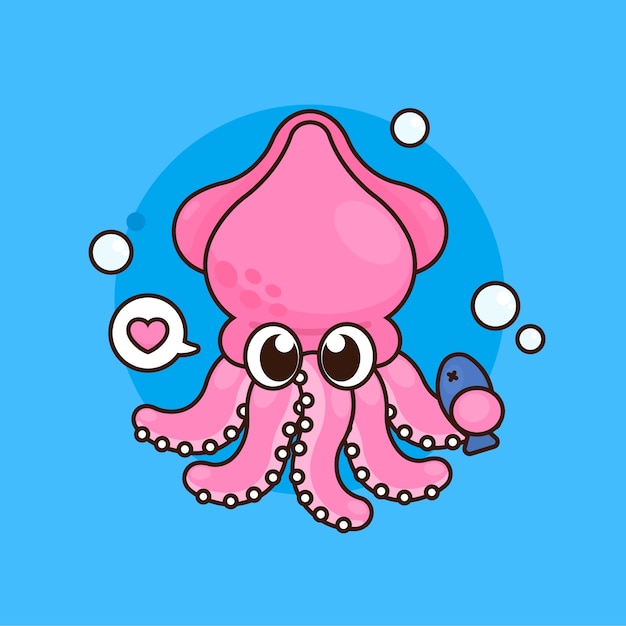 Free Vector hand drawn squid illustration