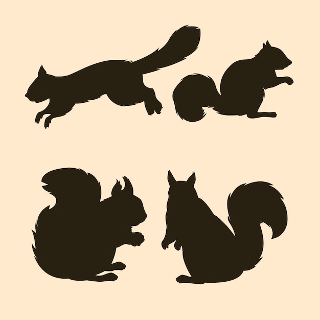 Hand drawn squirrel silhouette