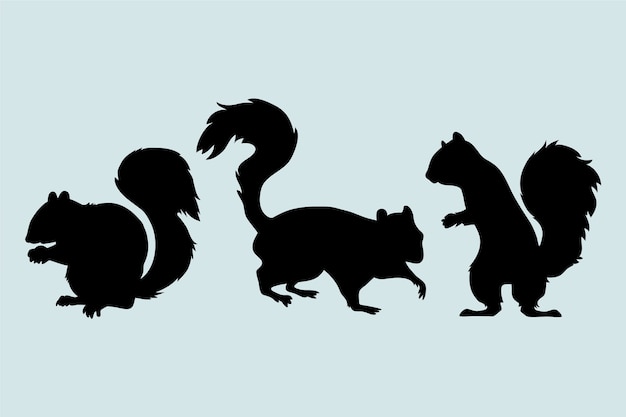 Free Vector hand drawn squirrel silhouette