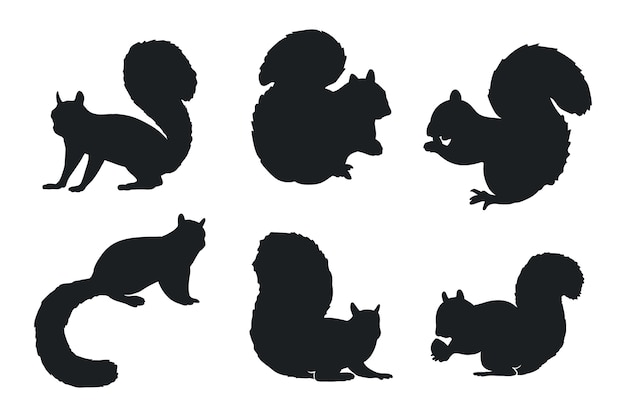 Free Vector hand drawn squirrel silhouette