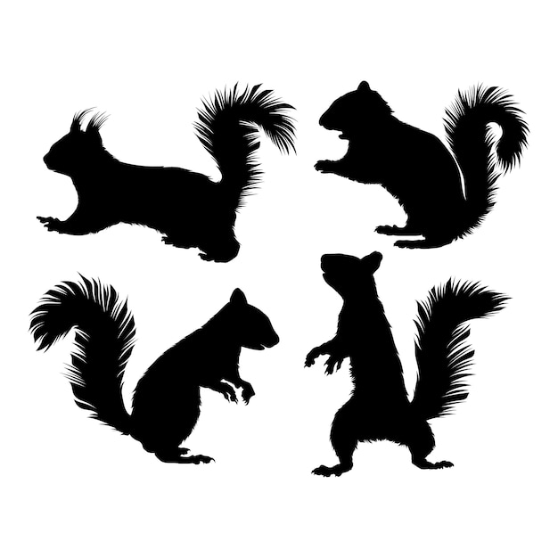 Free vector hand drawn squirrel silhouette