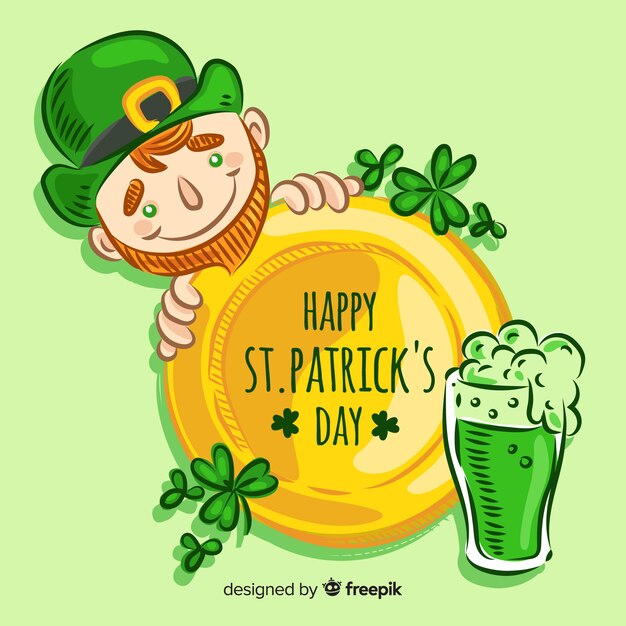 Hand drawn st patrick's day background