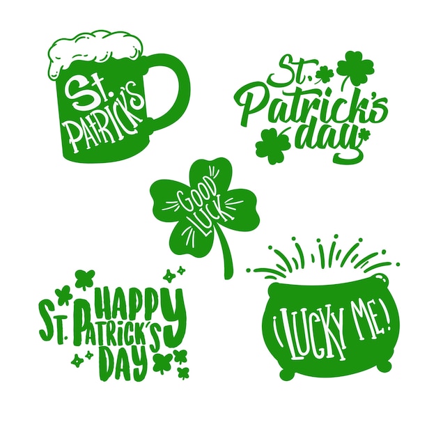 Free Vector hand drawn st. patrick's day badge collection