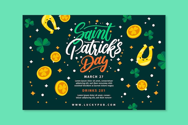 Hand drawn st. patrick's day banner template