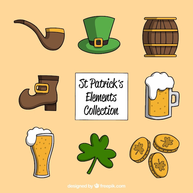 Free Vector hand drawn st. patrick's day element collection