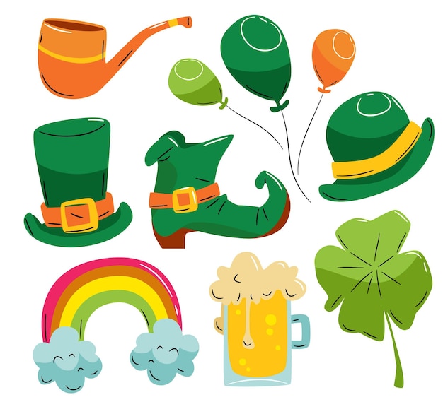 Hand drawn st. patrick's day elements collection