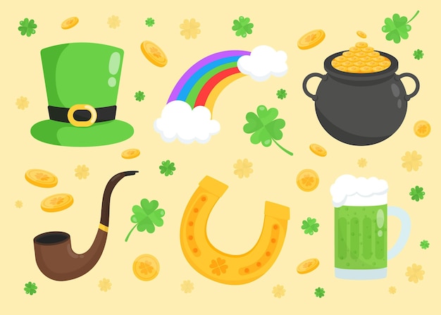 Hand-drawn st. patrick's day elements collection