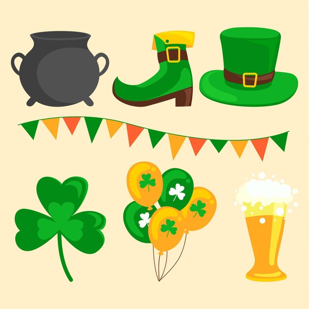 Hand drawn st. patrick's day elements set